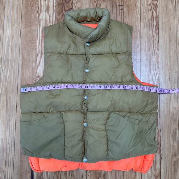Vintage 70s 80s Red Head Reversible Puffer Hunting Vest - Men's Large - Picture 6 of 8